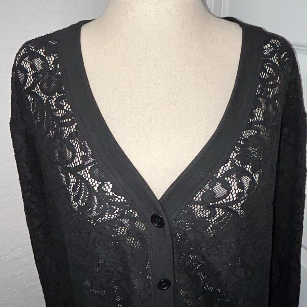 WILT Button Front Lace Cardigan Top - Picture 2 of 10